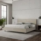 Lit double 180x200 cm avec tête de lit en microfibre, fabriqué en Italie - Pallone Viadurini