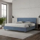 Lit double 180x200 cm avec tête de lit en microfibre, fabriqué en Italie - Pallone Viadurini