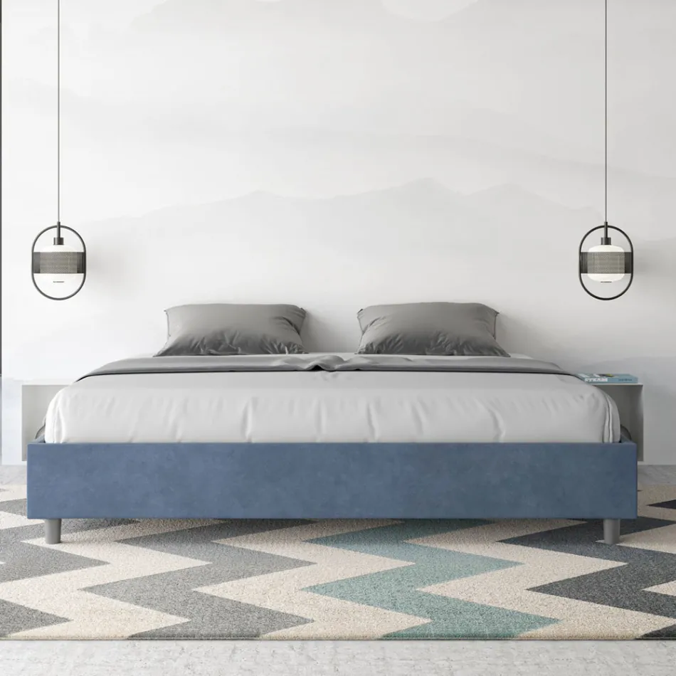 Lit double 180x200 cm recouvert de microfibre, fabriqué en Italie - Athlete Viadurini