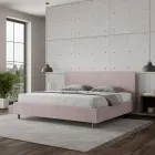 Lit double 190x200 cm avec tête de lit en microfibre, fabriqué en Italie - Pallone Viadurini