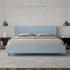 Lit double 190x200 cm avec tête de lit en microfibre, fabriqué en Italie - Pallone Viadurini
