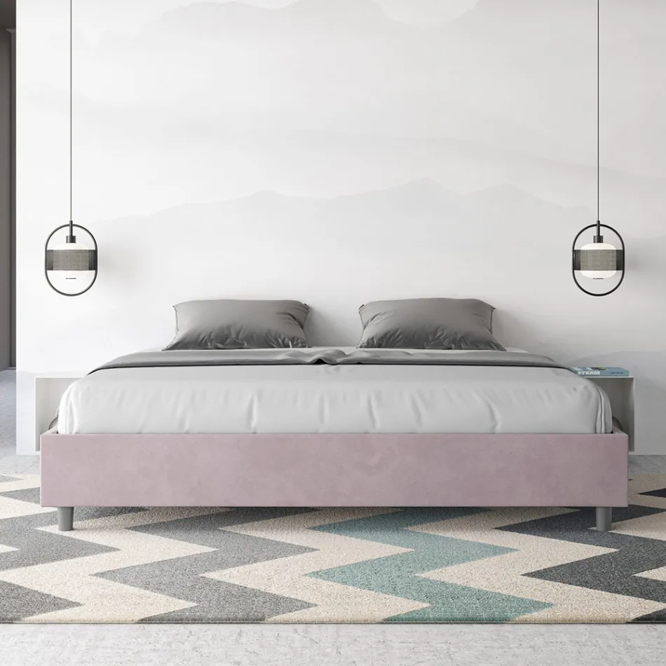 Lit double 190x200 cm recouvert de microfibre, fabriqué en Italie - Athlete Viadurini