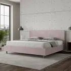 Lit double 200x200 cm avec tête de lit en microfibre, fabriqué en Italie - Pallone Viadurini