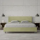 Lit double 200x200 cm avec tête de lit en microfibre, fabriqué en Italie - Pallone Viadurini