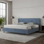 Lit double 200x200 cm avec tête de lit en microfibre, fabriqué en Italie - Pallone Viadurini