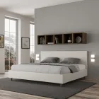 Lit double 200x200 cm avec tête de lit en similicuir, fabriqué en Italie - Pallone Viadurini