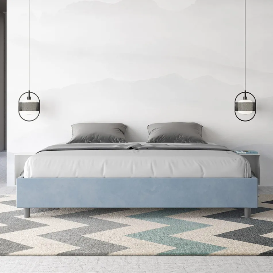 Lit double 200x200 cm recouvert de microfibre, fabriqué en Italie - Athlete Viadurini