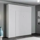 Lit double escamotable vertical avec unité murale et colonne - Magicompare Viadurini