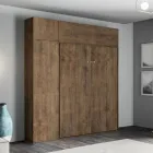 Lit double escamotable vertical avec élément mural et colonne - Magicompare Viadurini