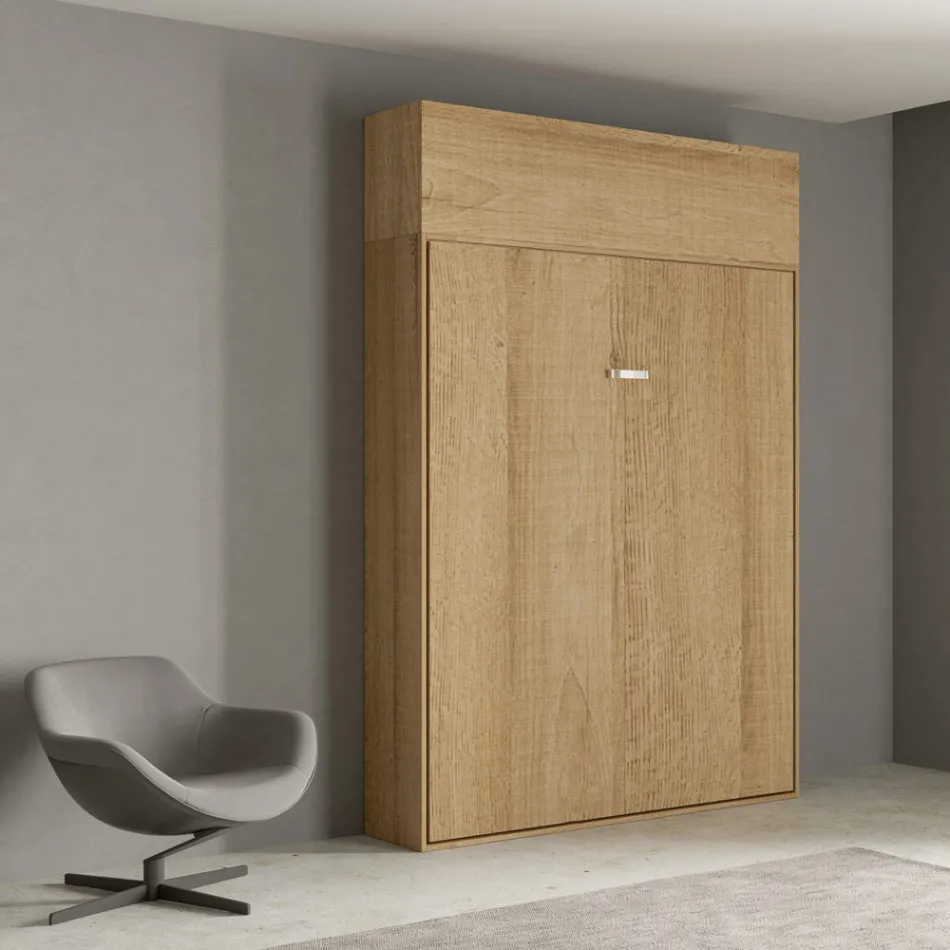 Lit double escamotable vertical avec unité murale - Magicompare Viadurini