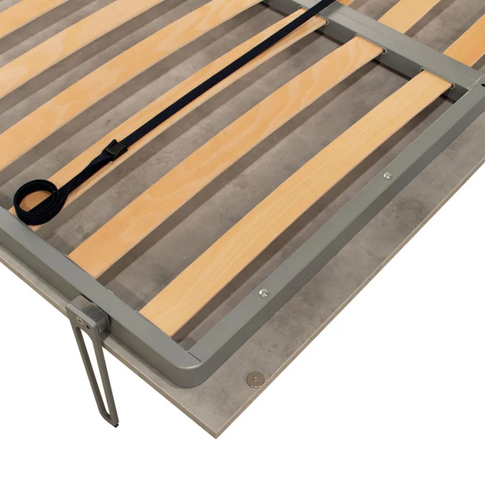 Lit double escamotable vertical en différentes finitions - Magicompare Viadurini