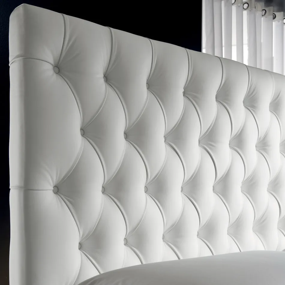 Lit Double Capitonné avec Rangement en Option Fabriqué en Italie - Sciocco Viadurini