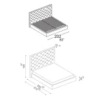 Lit Double Capitonné avec Rangement en Option Fabriqué en Italie - Sciocco Viadurini