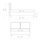 Lit double avec coffre de rangement Made in Italy - Ernesta Viadurini