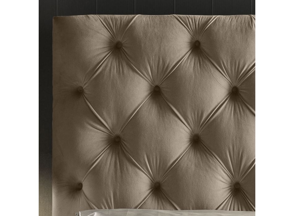Lit double avec parure de lit en coton Made in Italy - Sallie Viadurini