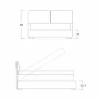 Lit double avec rangement, design contemporain Iorca Bolzan Viadurini