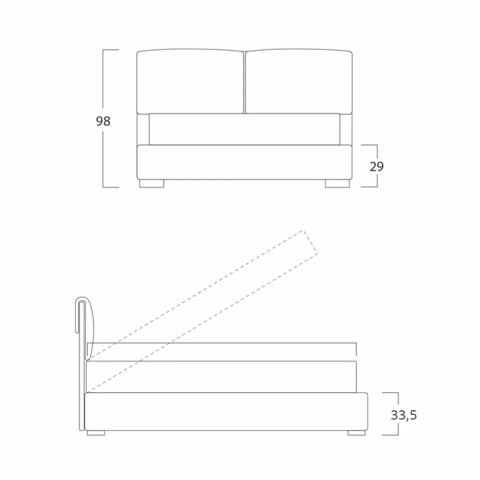 Lit double avec rangement, design contemporain Iorca Bolzan Viadurini
