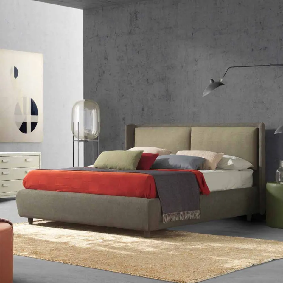 Lit double avec rangement, design moderne, Kate by Bolzan Viadurini