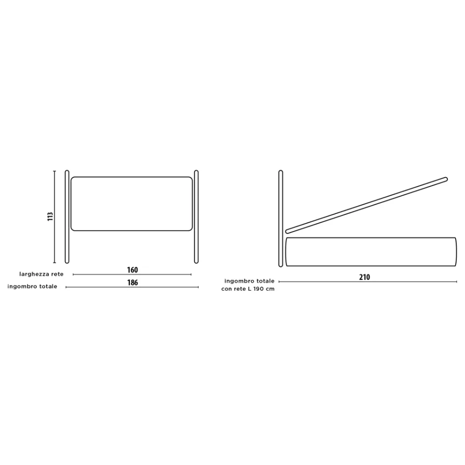 Lit double avec rangement en option, 2 tables de chevet et matelas - Fiuto Viadurini