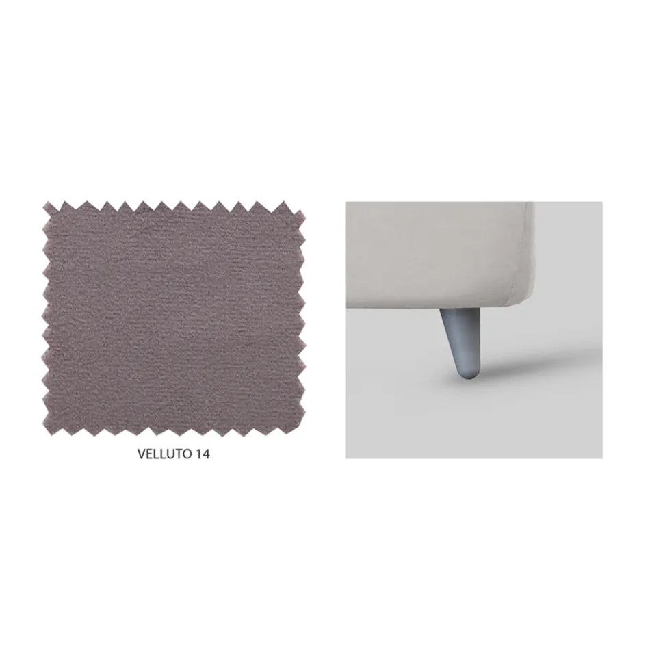 Lit Double avec Rangement et Pieds en Option Fabriqué en Italie - Birba Viadurini