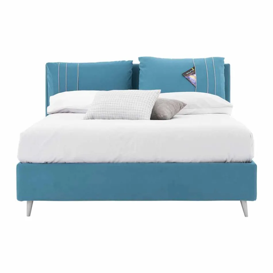 Lit double avec conteneur recouvert de tissu Made in Italy - Renato Viadurini