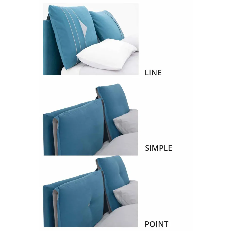 Lit double avec conteneur recouvert de tissu Made in Italy - Renato Viadurini