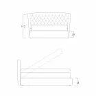 Lit double avec conteneur recouvert de tissu Selene Bolzan Viadurini