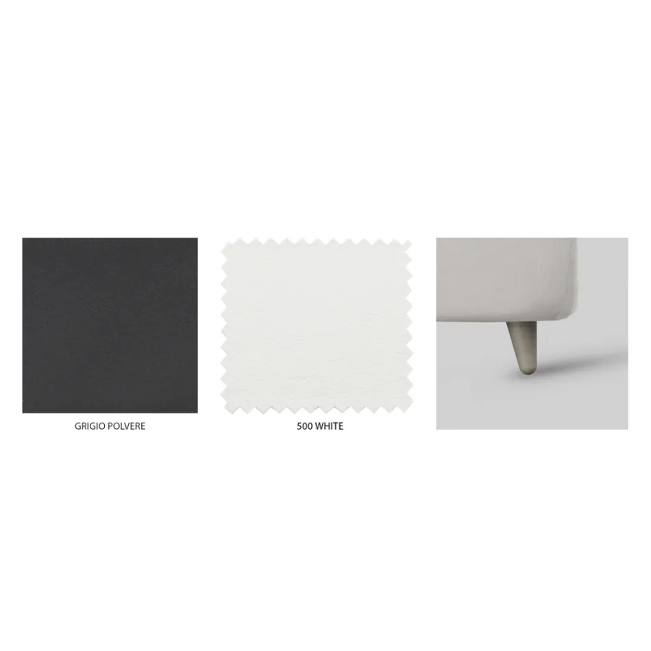 Lit double avec cadre de lit rembourré en différentes finitions Made in Italy - Design Viadurini