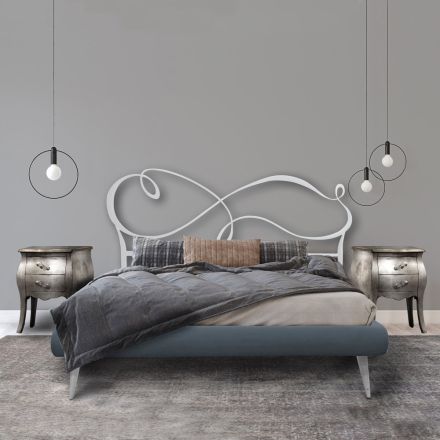 Lit double avec cadre de lit rembourré en différentes finitions Made in Italy - Design Viadurini
