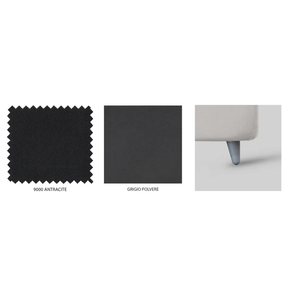 Lit double avec cadre de lit rembourré Made in Italy - Shadow Viadurini