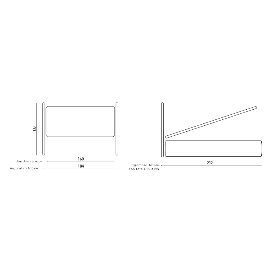 Lit double avec cadre de lit rembourré Made in Italy - Shadow Viadurini