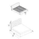 Lit double avec rembourrage capitonné et pieds en bois - Briosco Viadurini