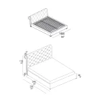 Lit double avec rembourrage capitonné et pieds en bois - Briosco Viadurini
