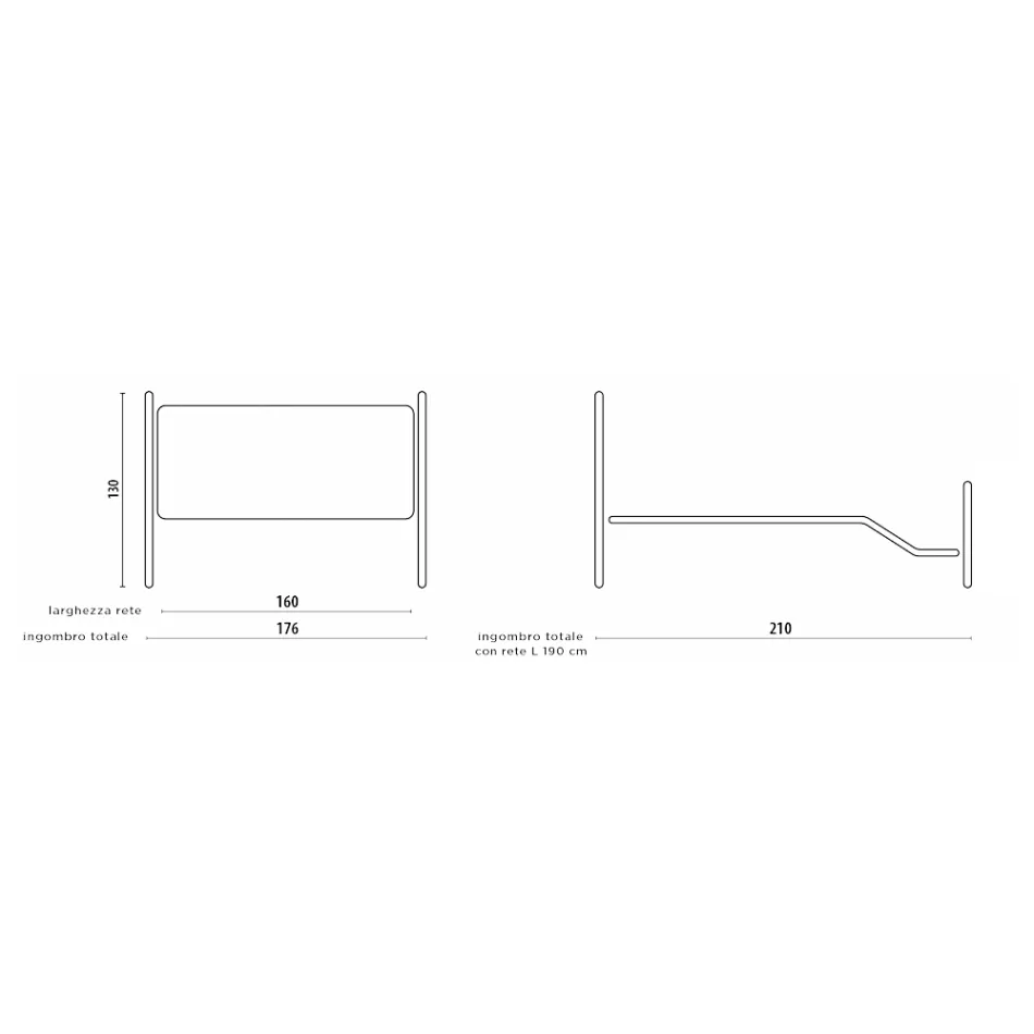 Lit double avec pied de lit en différentes finitions Made in Italy - Naturel Viadurini