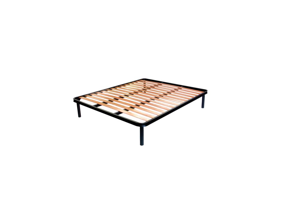 Lit double avec tête de lit et cadre de lit en fer Made in Italy - Pâte Viadurini
