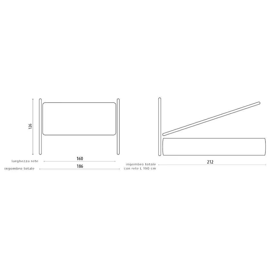 Lit double avec tête de lit en fer, 2 tables de chevet et matelas - Design Viadurini