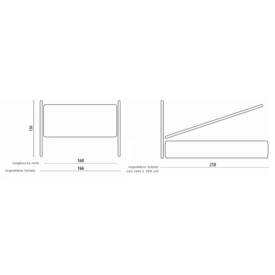 Lit double avec tête de lit en fer et coussins Made in Italy - Peter Viadurini
