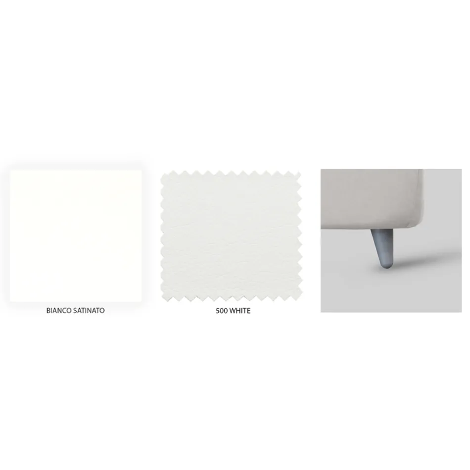 Lit double avec tête de lit en fer et cadre de lit rembourré Made in Italy - Kenzo Viadurini