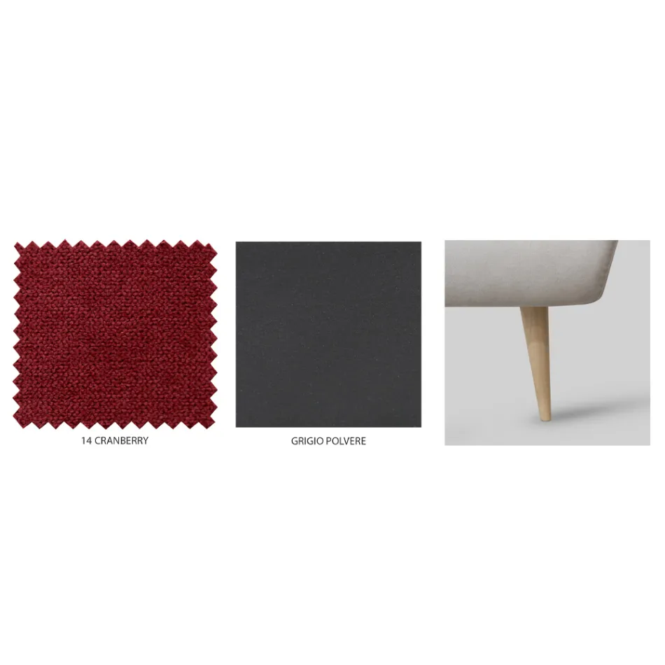 Lit double avec tête de lit en fer et cadre de lit rembourré Made in Italy - Kenzo Viadurini