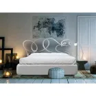 Lit double avec tête de lit en fer et cadre de lit rembourré Made in Italy - Kenzo Viadurini