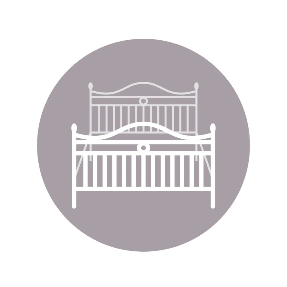 Lit double avec tête de lit en fer tubulaire Made in Italy - Copy Viadurini