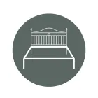 Lit double avec tête de lit en fer tubulaire Made in Italy - Kenzo Viadurini