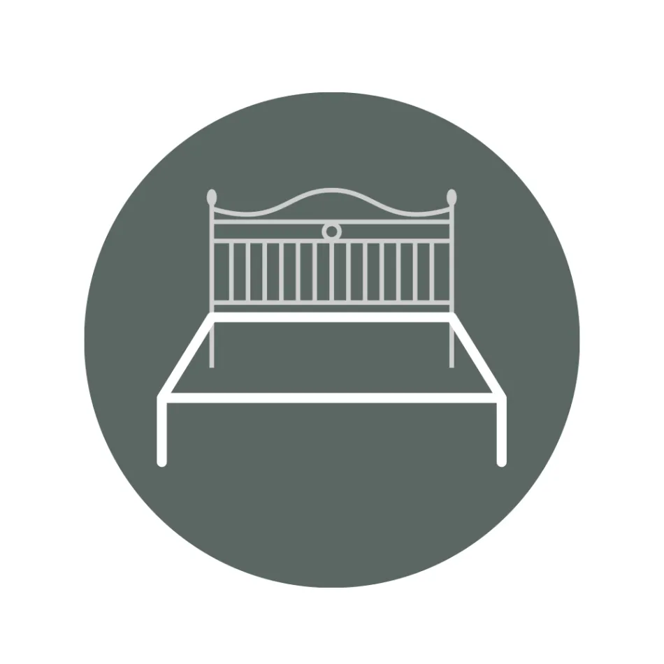 Lit double avec tête de lit en fer tubulaire Made in Italy - Kenzo Viadurini