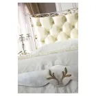 Lit Double de Style Classique en Fer et Cuir Fabriqué en Italie - King Viadurini