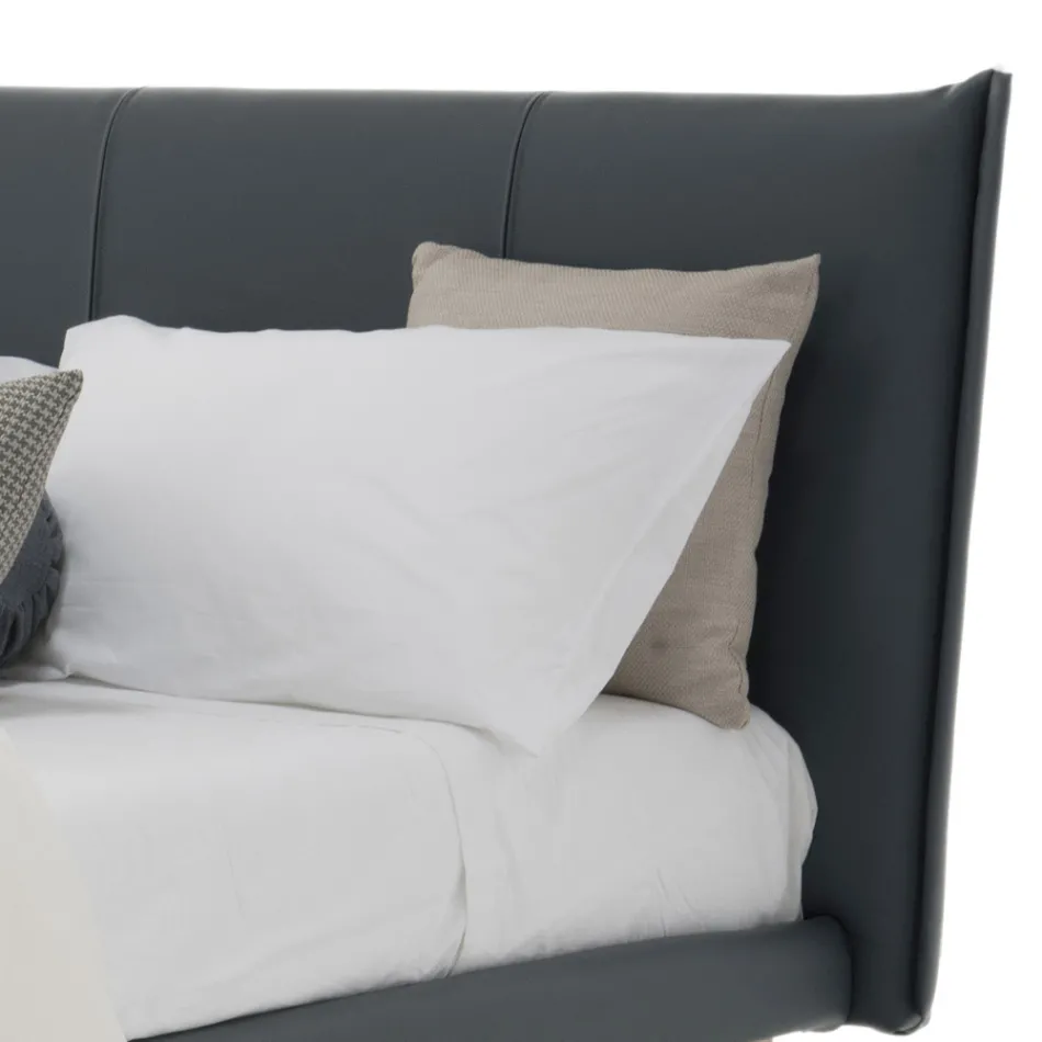 Lit Double Design de Luxe en Eco-Cuir ou Tissu Fabriqué en Italie – Generus Viadurini