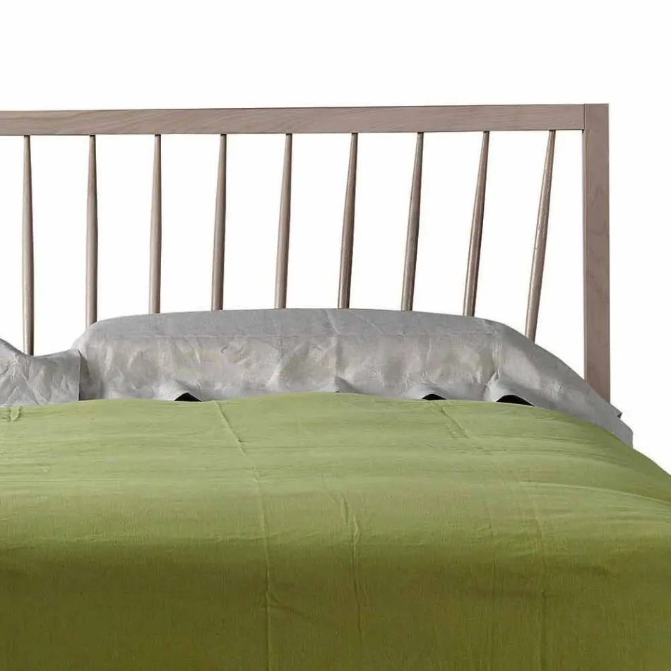 Lit double design 160x200cm avec base Alain en noyer massif Viadurini