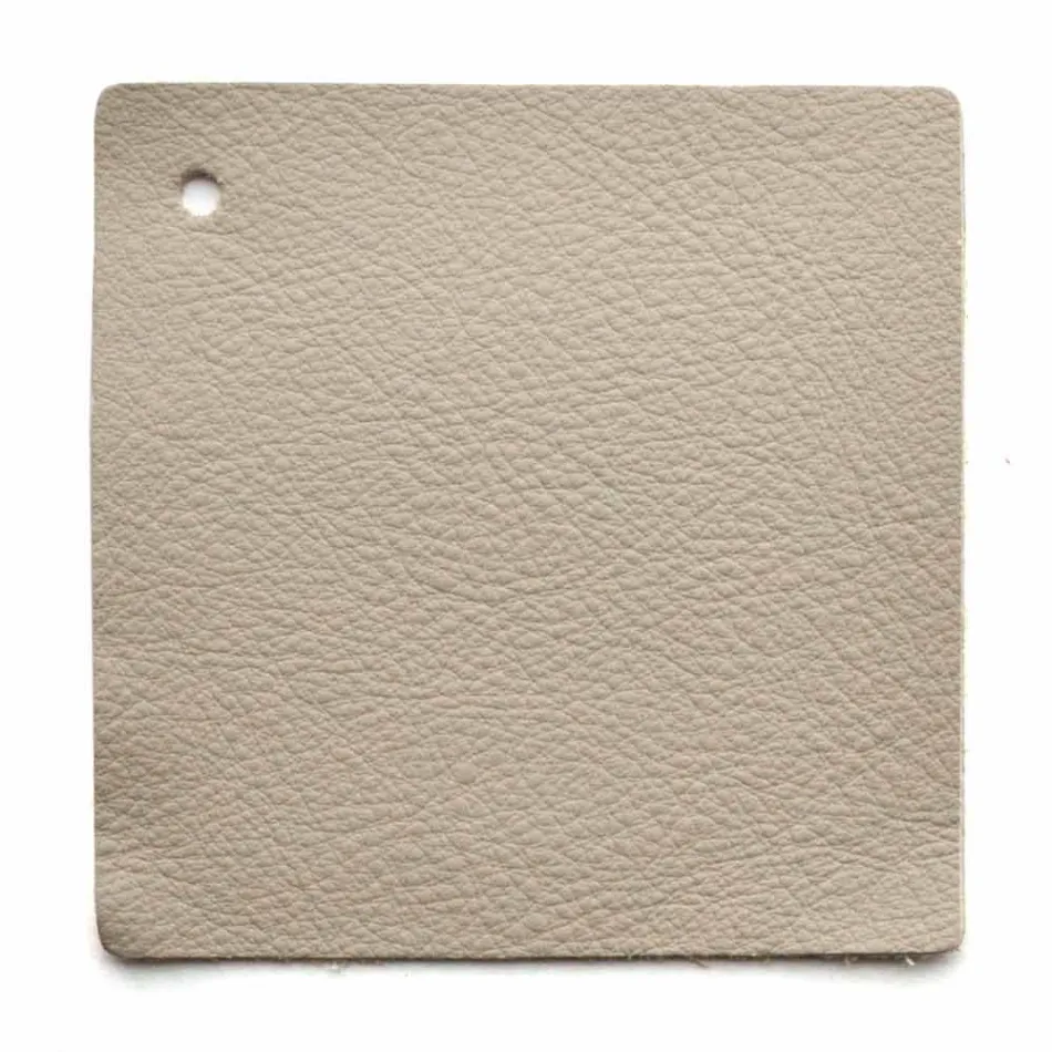 Lit double design avec tête de lit rembourrée en cuir Menardo Viadurini