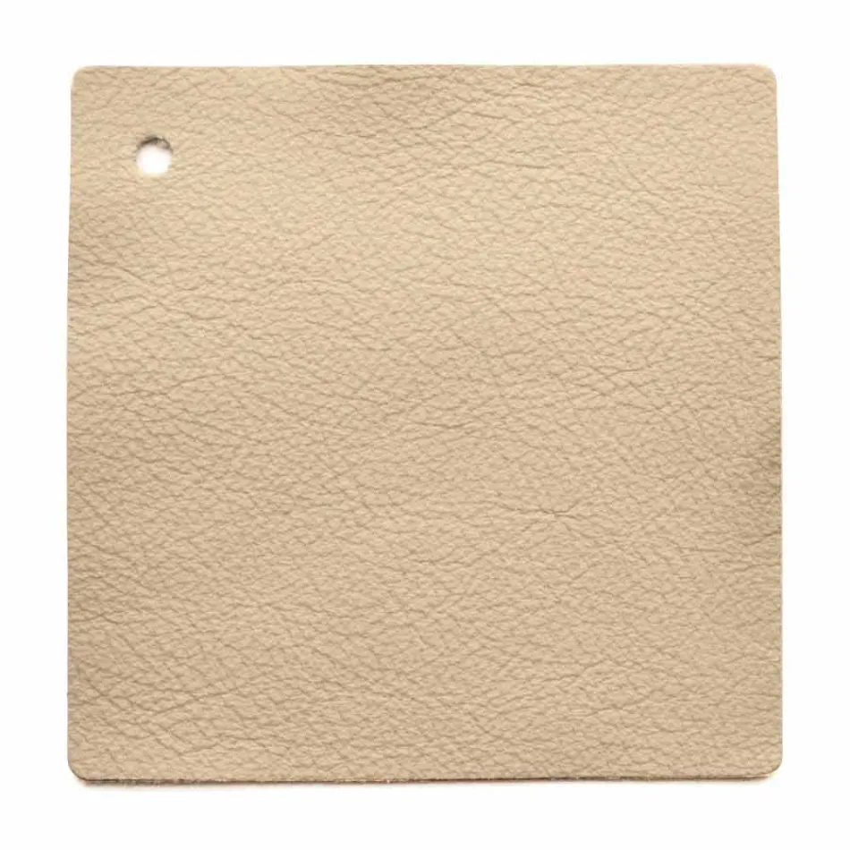 Lit double design avec tête de lit rembourrée en cuir Menardo Viadurini