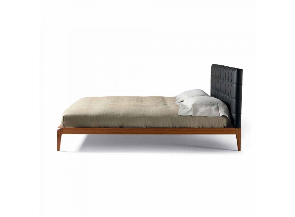 Lit double design avec tête de lit rembourrée Leilo, 160x200 cm Viadurini