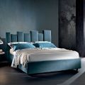 Lit double design moderne rembourré bleu ou gris de haute qualité - Kenzo